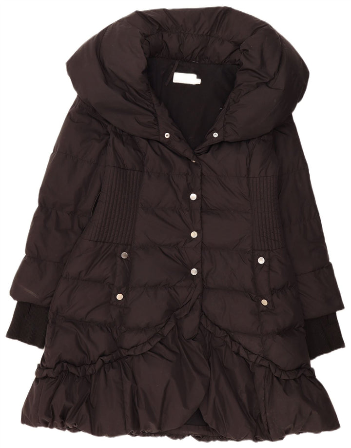Женское стеганое пальто Karen Millen UK 14, большой черный полиамид