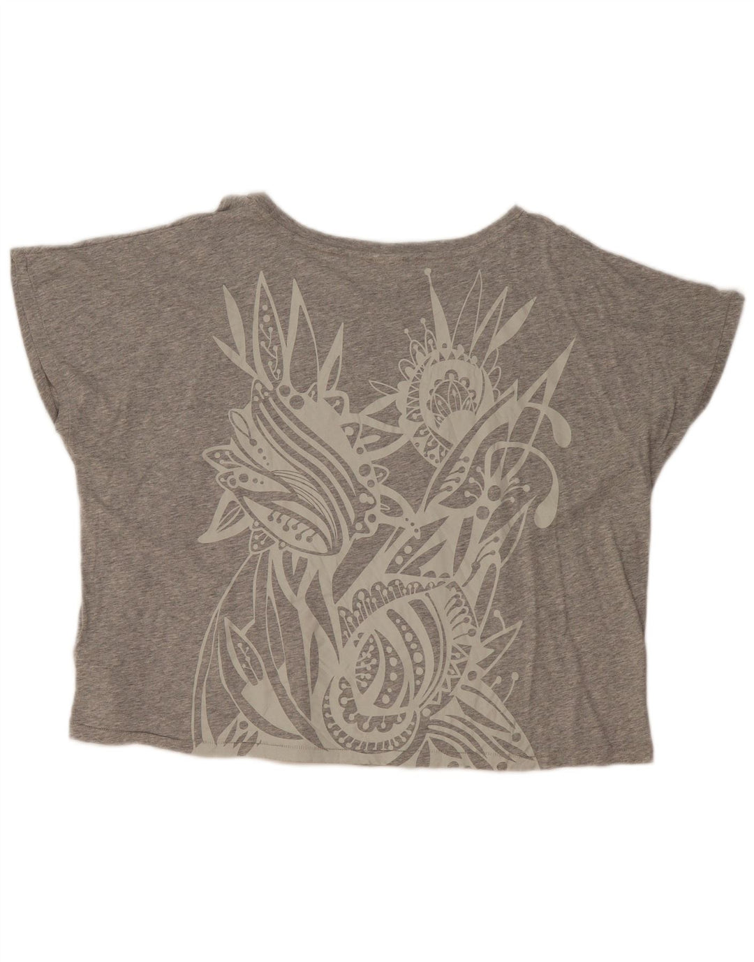 Женская футболка оверсайз с рисунком Diesel Top UK 14, средний серый хлопок