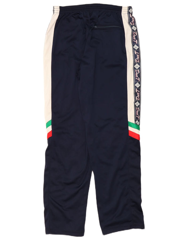 Винтажные мужские спортивные брюки с графическим рисунком IT 56 XL темно-синие с цветными блоками