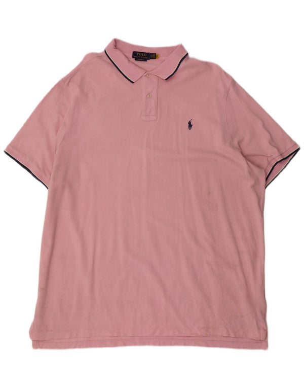 Мужская рубашка классического кроя Polo Ralph Lauren 2XL из хлопка в розовую полоску