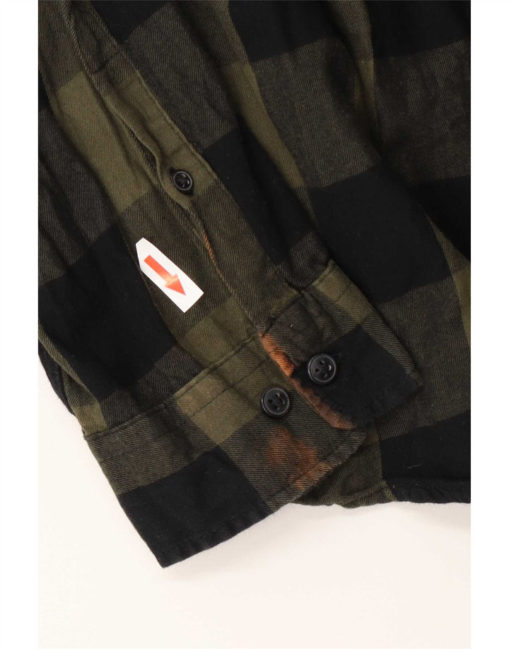 Мужская фланелевая рубашка Jack & Jones XL, зеленая хлопковая клетка в мелкую клетку