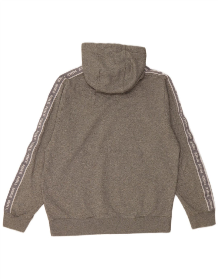 Мужской джемпер с капюшоном с графическим рисунком Nike, хлопковый джемпер среднего серого цвета с крапинками