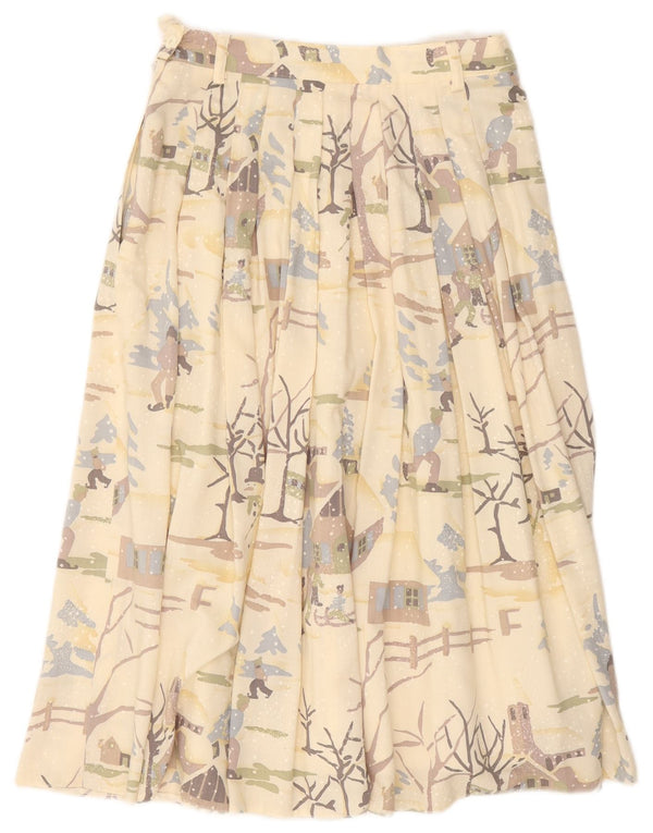 Екатерина Хапфер Женская плиссированная юбка с графическим рисунком EU 40 Medium W27 Бежевая