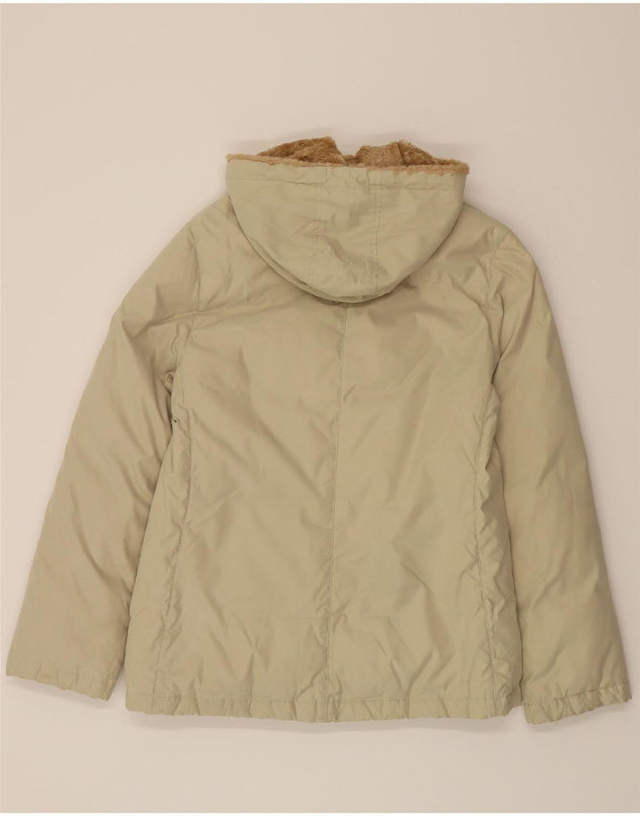 FILA Womens Hooded Utility Jacket UK 12 Medium Beige Vintage Fila and Second-Hand Fila from Messina Hembry 