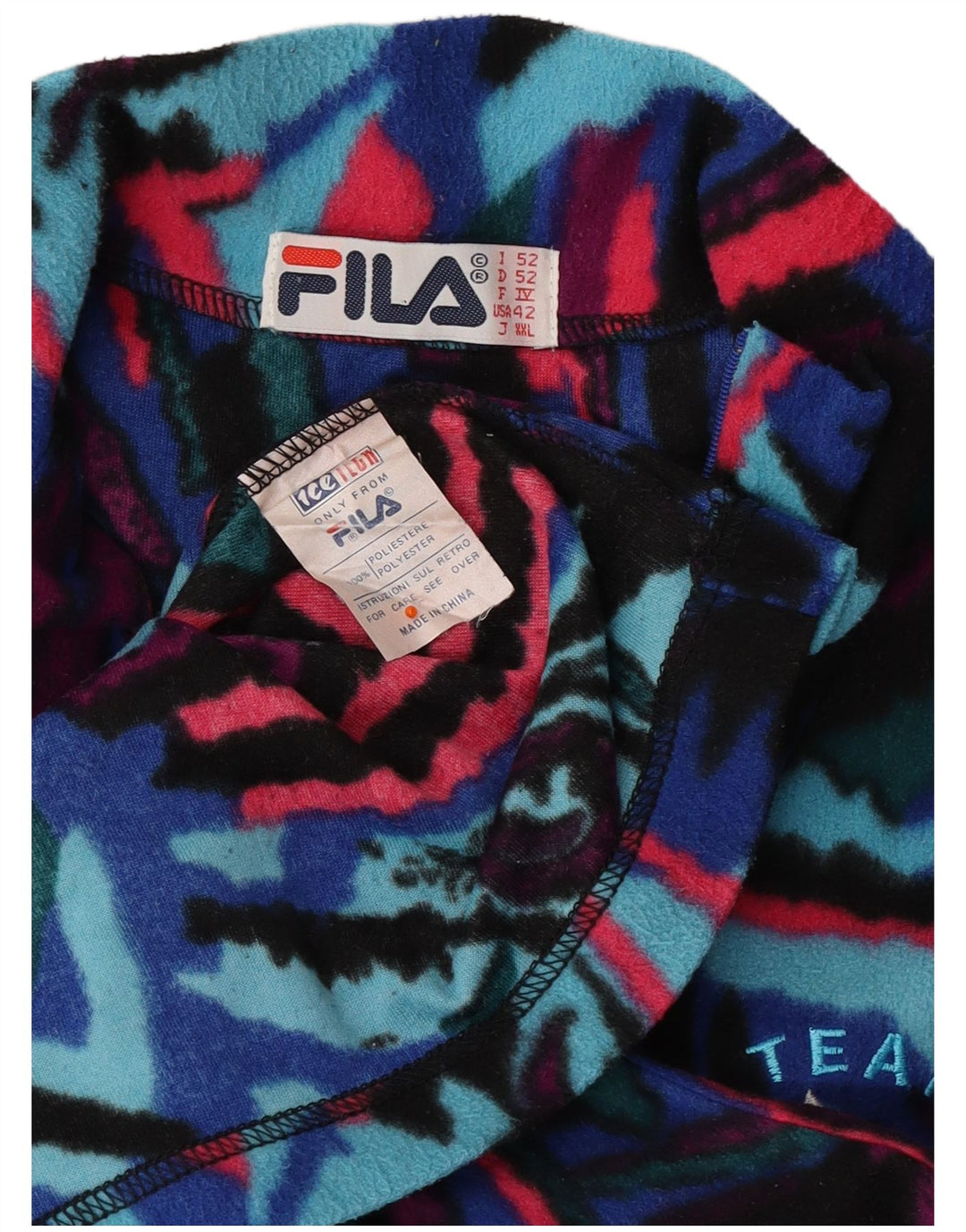 Мужской флисовый джемпер FILA с абстрактным узором IT 52, большой разноцветный