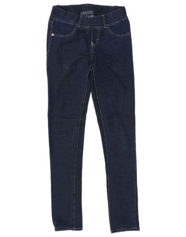 GUESS Повседневные узкие брюки для девочек 11-12 лет W24 L29 Темно-синие, хлопок