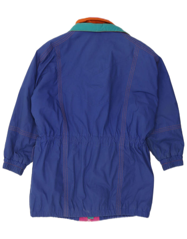 Женская ветровка оверсайз London Fog UK 10, маленькая синяя с цветными блоками