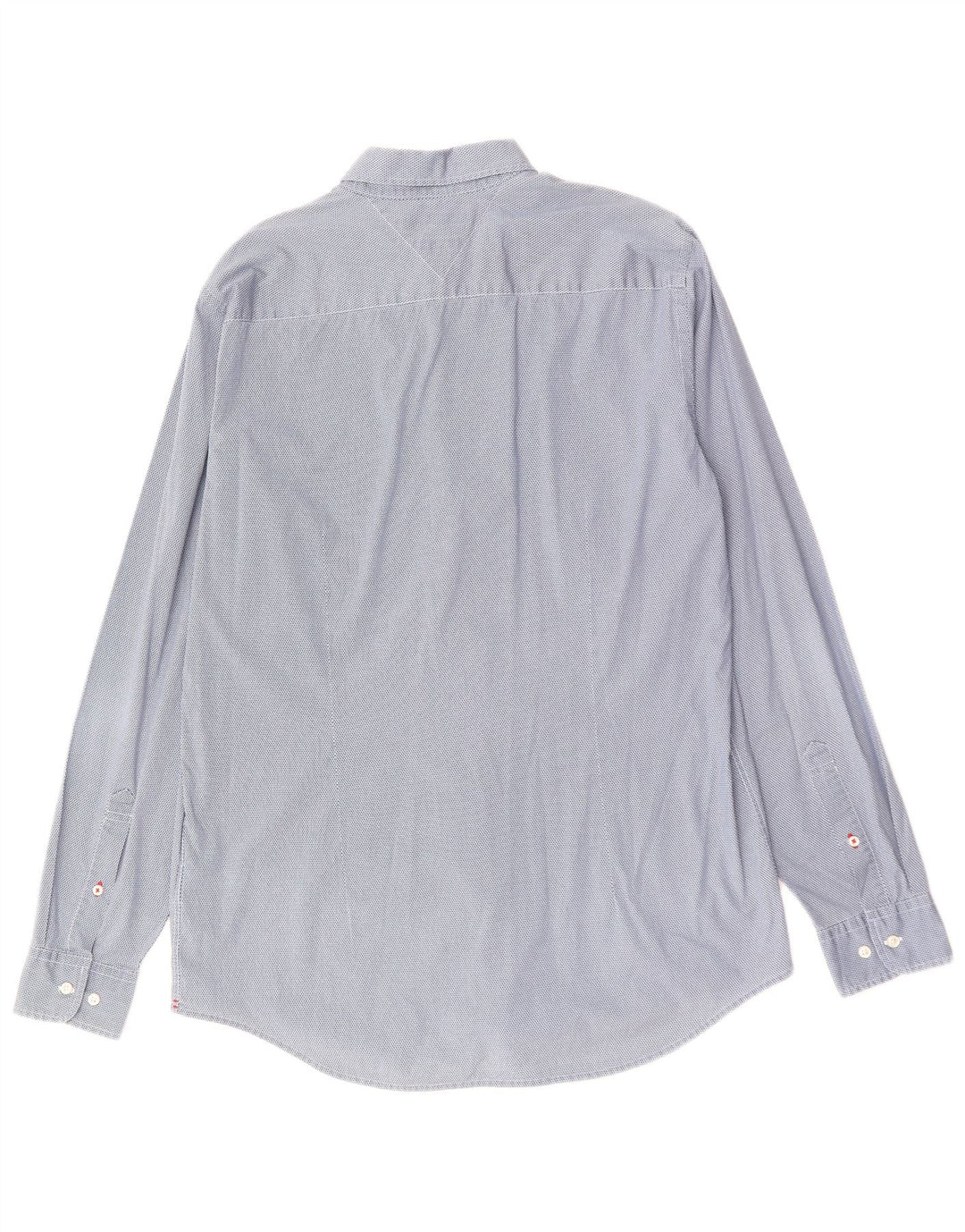 Мужская рубашка узкого кроя Tommy Hilfiger XL, хлопок в синюю пятнистую клетку