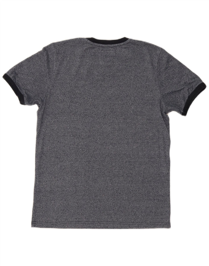 SUPERDRY Мужская футболка с рисунком Топ среднего размера, темно-синий, крапчатый, хлопок