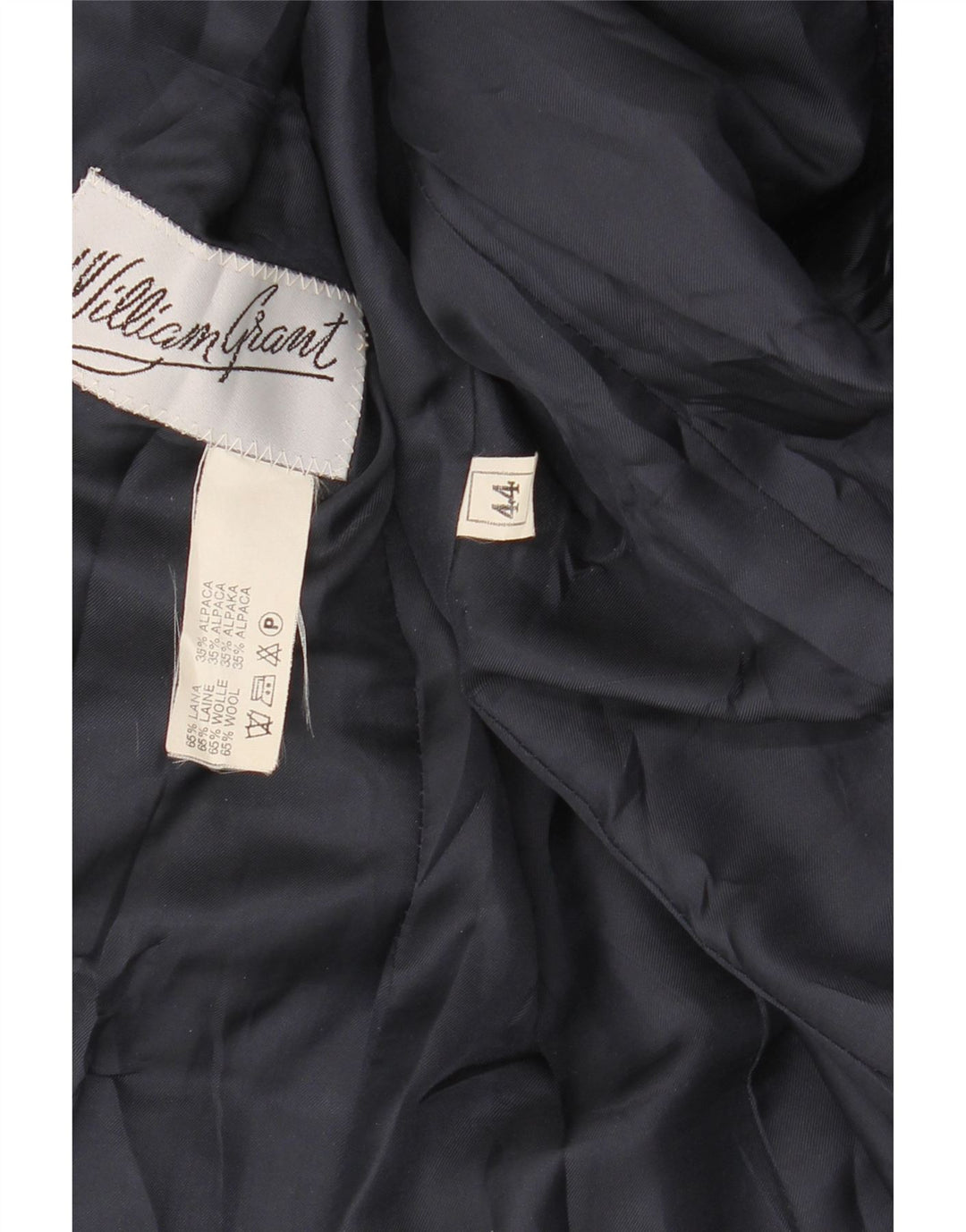 ВИНТАЖНЫЙ женский пиджак на 2 пуговицах IT 44, средний темно-синий в клетку, шерсть