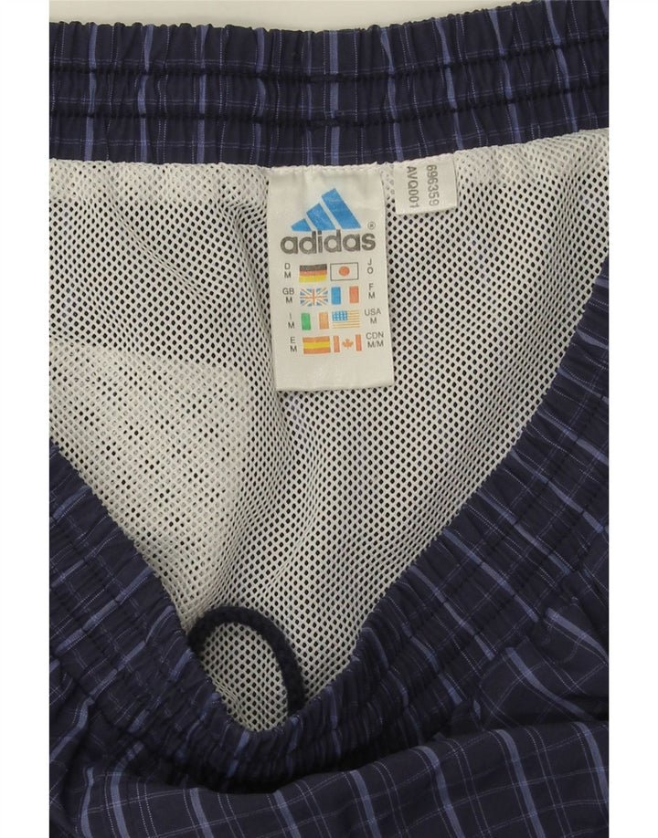 Мужские шорты для плавания Adidas темно-синие в клетку из полиамида среднего размера