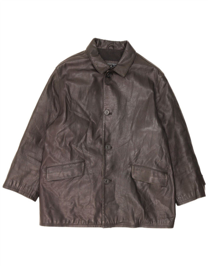 Daniel Hechter Мужская кожаная куртка IT 52 XL Черный