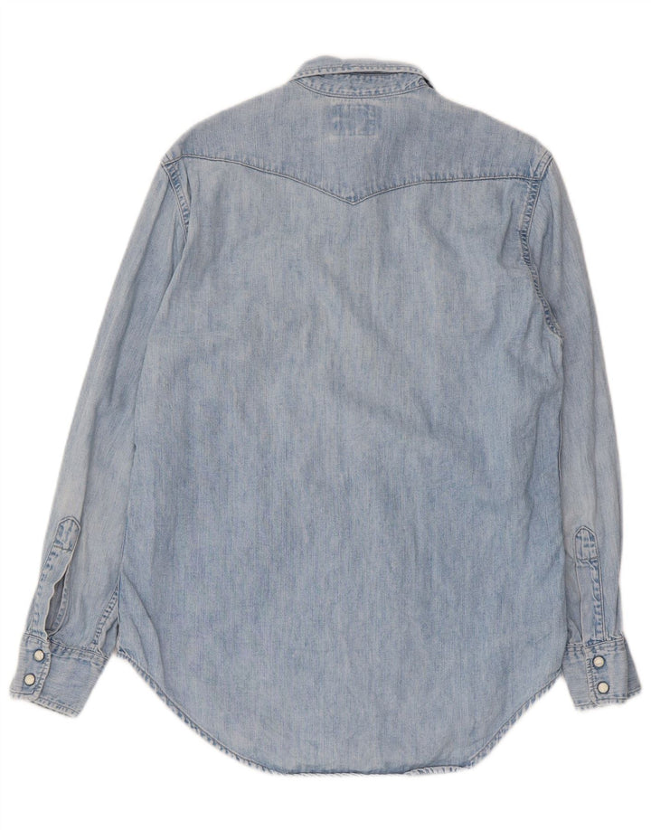 Мужская джинсовая рубашка Levi's, маленькая синяя, хлопок