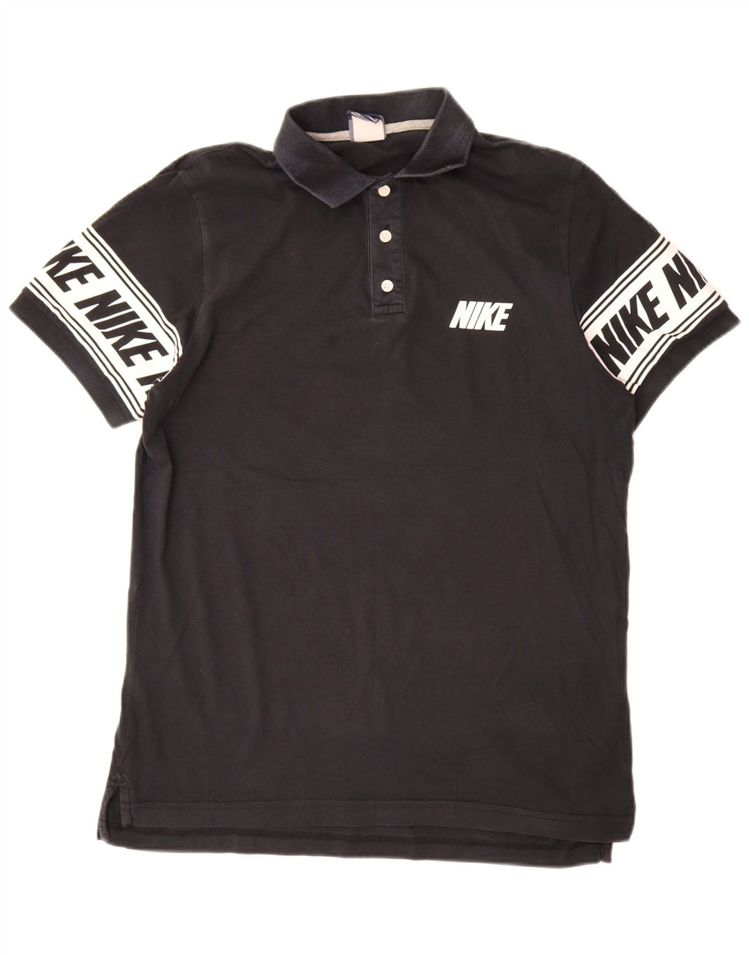 Мужская рубашка-поло с графическим рисунком Nike, большая черная хлопковая рубашка с цветными блоками