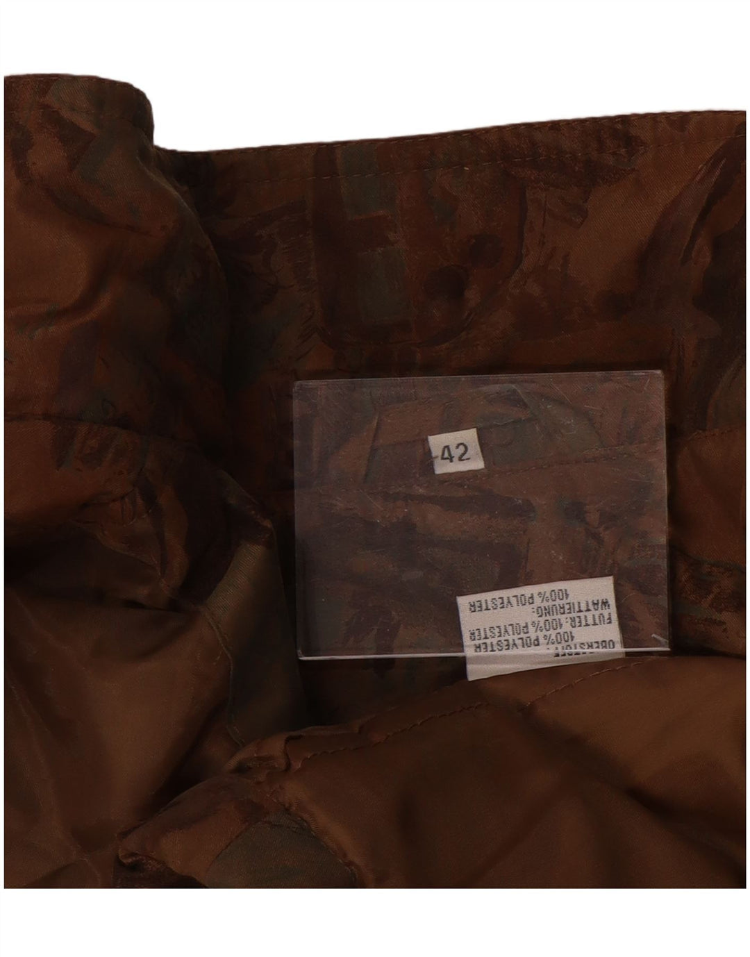 ВИНТАЖНЫЙ женский плащ свободного кроя с абстрактным узором EU 42, большой коричневый цвет