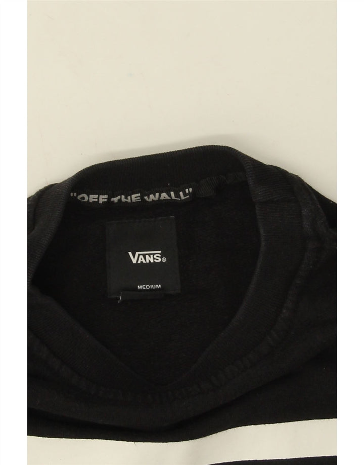 Мужской свитшот с рисунком Vans, хлопковый джемпер среднего размера, черный