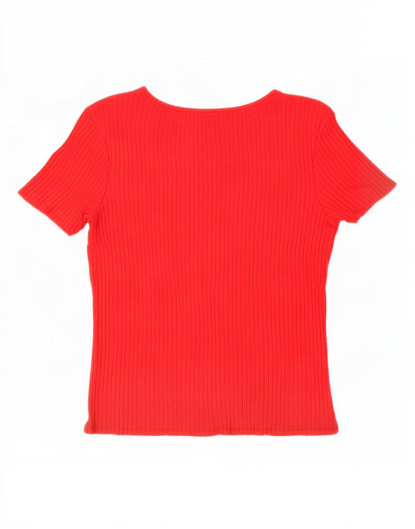 Женская футболка Zara Top UK 12, средний красный, вискоза