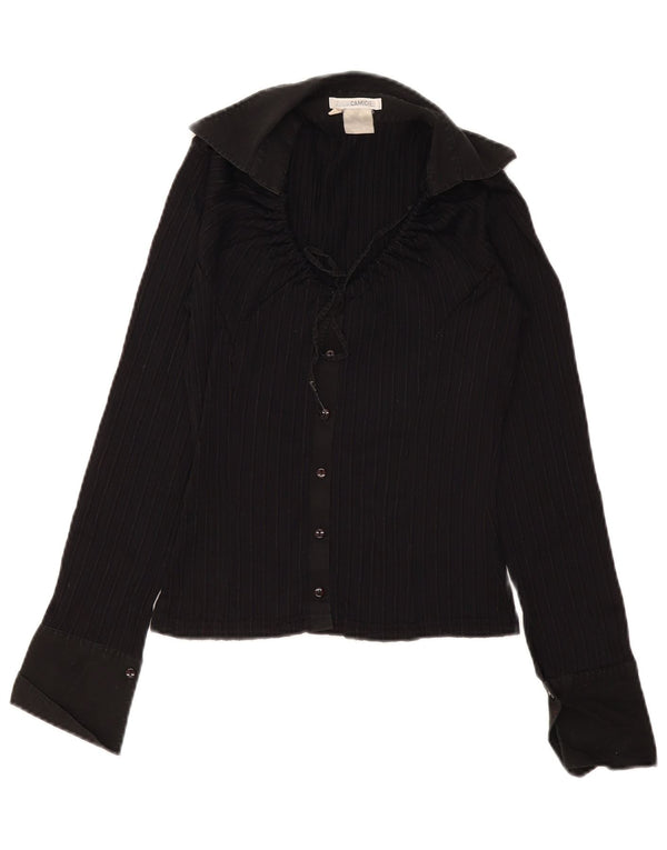 Женская блузка-рубашка Naracamicie UK 10, маленькая, черная, полиамид