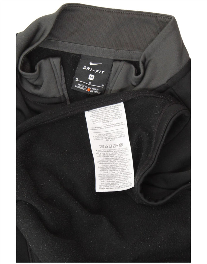 Мужской пуловер NIKE Dri Fit с воротником на молнии, спортивный костюм, средний черный с цветными блоками