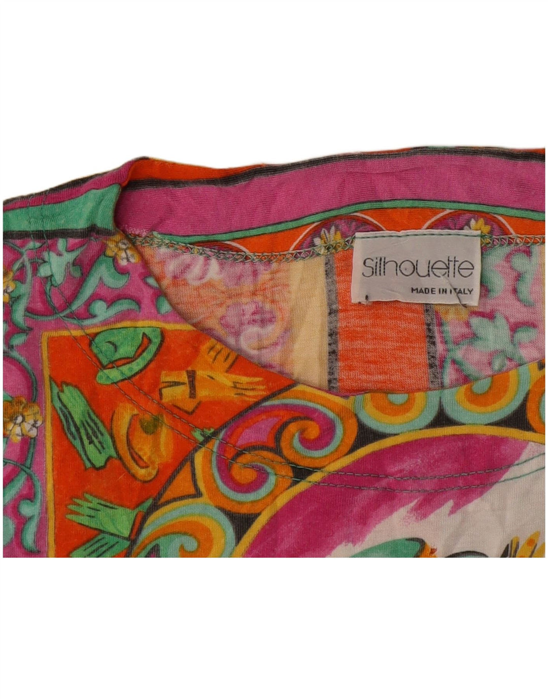 Женская футболка с рисунком Silhouette Top UK 16, большой разноцветный пэчворк