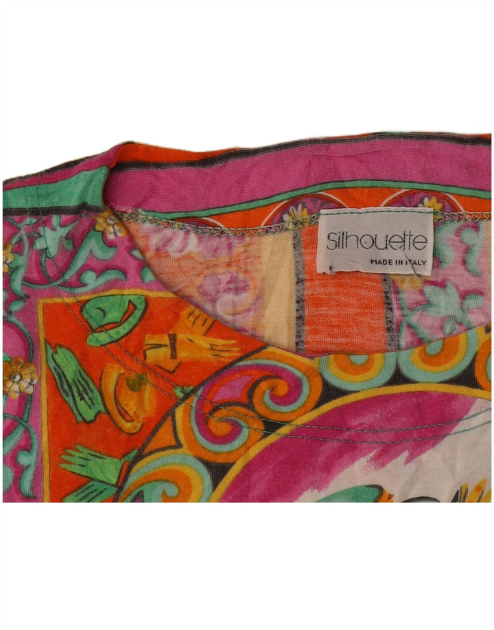 Женская футболка с рисунком Silhouette Top UK 16, большой разноцветный пэчворк