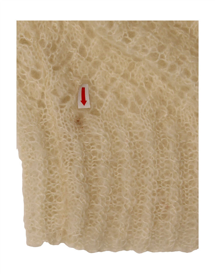 VINTAGE Womens Roll Neck Jumper Sweater UK 14 Medium Beige Vintage Vintage and Second-Hand Vintage from Messina Hembry 