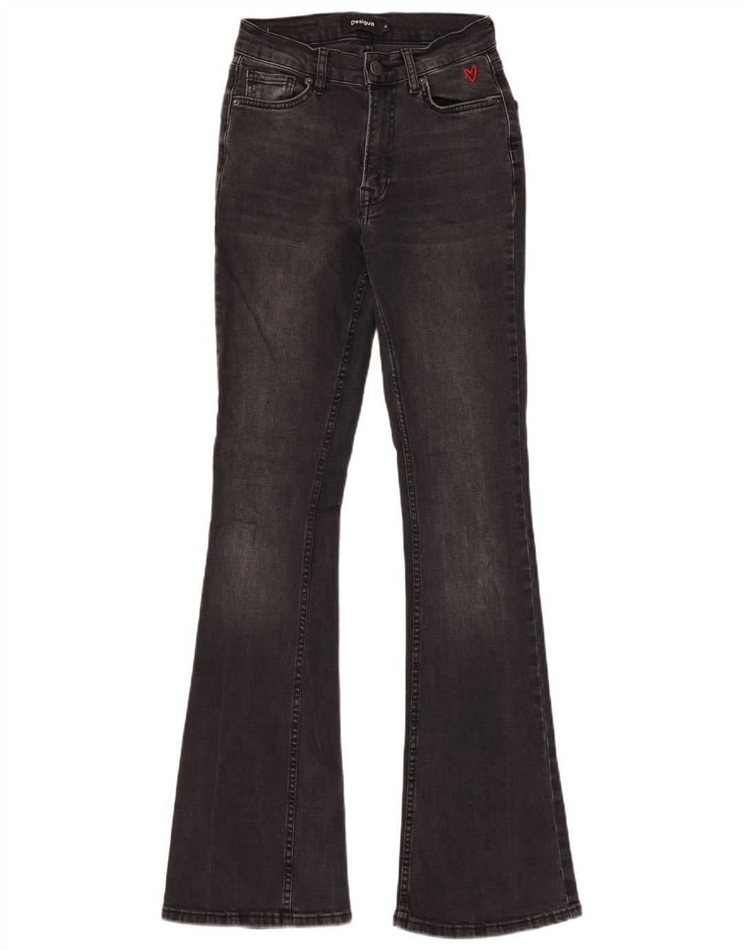Женские узкие расклешенные джинсы Desigual EU 36 Small W26 L33, черный хлопок