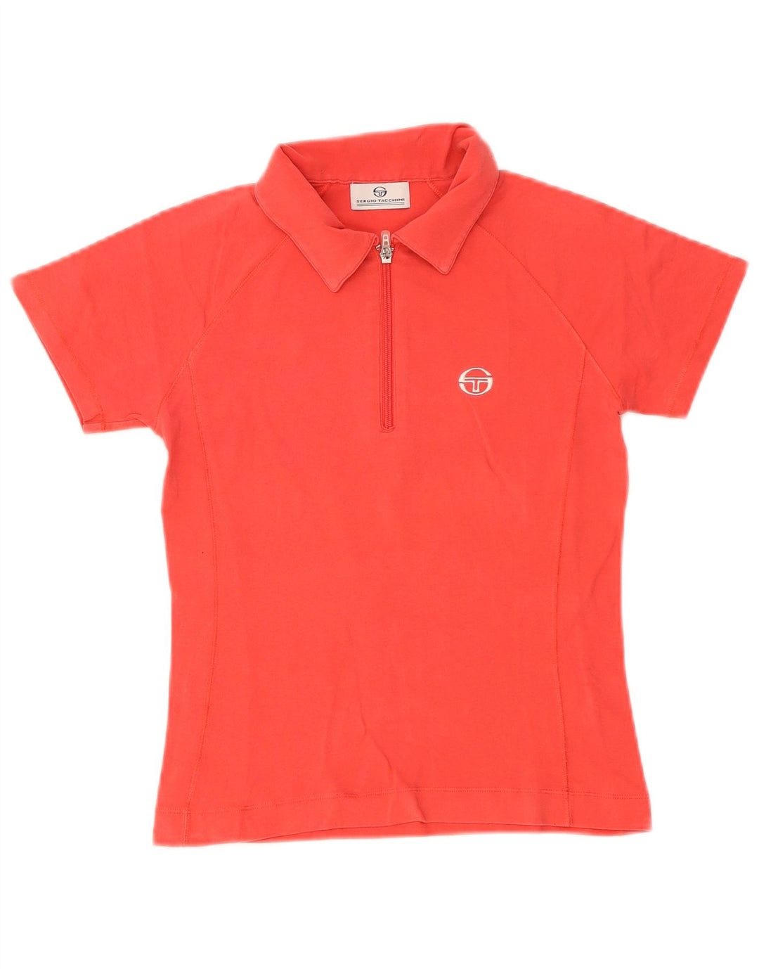 Женская рубашка-поло Sergio Tacchini UK 12, средний красный хлопок