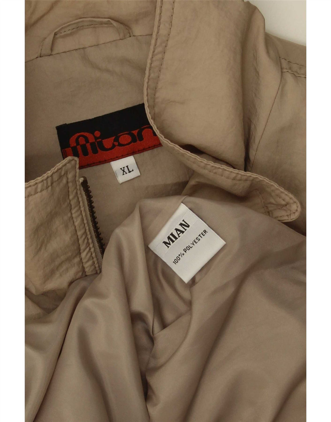 Винтажная мужская куртка-бомбер UK 42 XL, бежевый полиэстер
