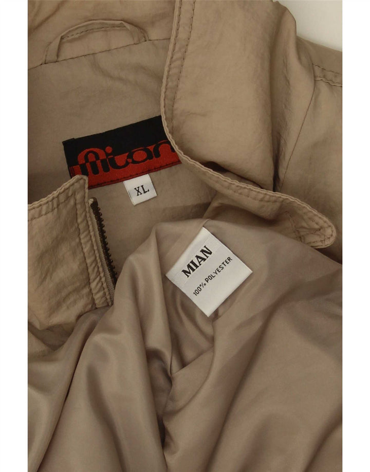 Винтажная мужская куртка-бомбер UK 42 XL, бежевый полиэстер