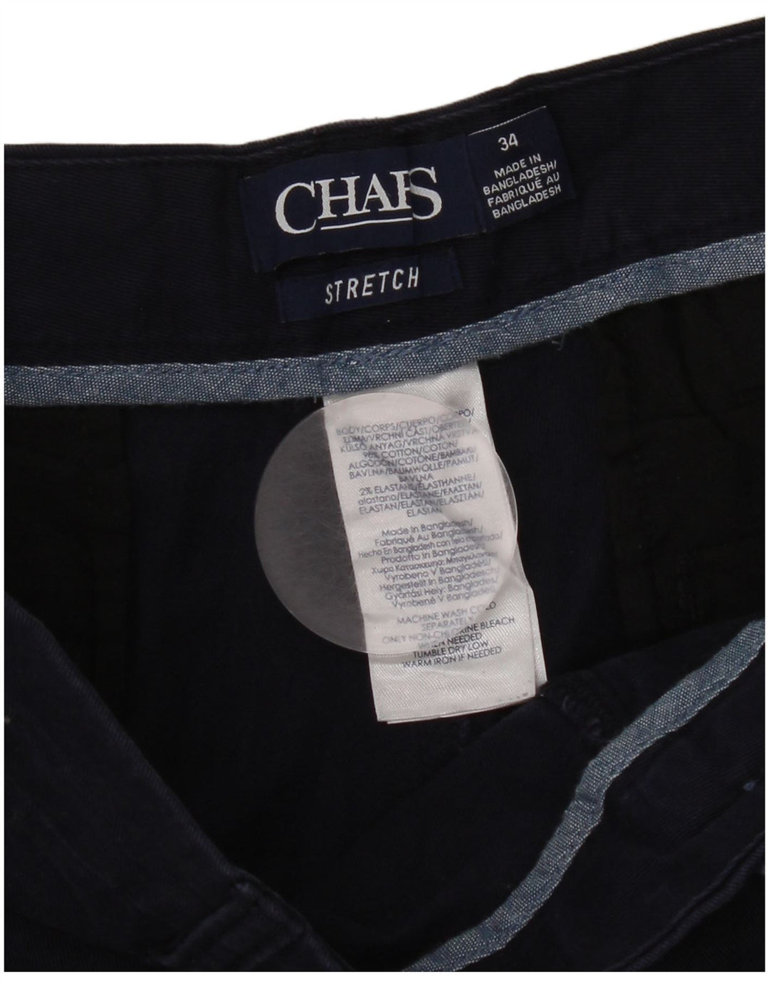 Мужские шорты чинос Chaps W34, большие темно-синие, хлопок