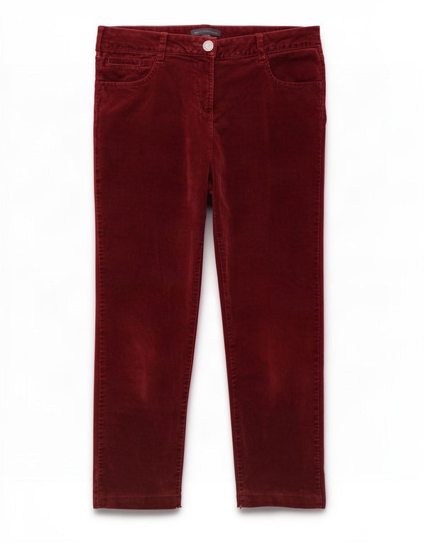 Женские вельветовые брюки Marks & Spencer UK 12 Medium W30 L26 бордовые