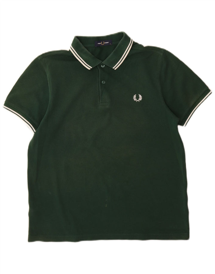 Мужская рубашка-поло Fred Perry, хлопок среднего зеленого цвета