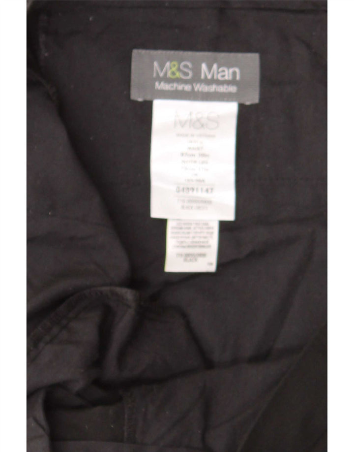 Мужские прямые костюмные брюки Marks & Spencer W39 L31 черные из полиэстера