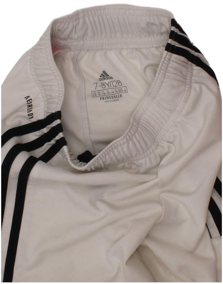 Спортивные шорты Adidas Aeroready для мальчиков 7-8 лет, белый полиэстер