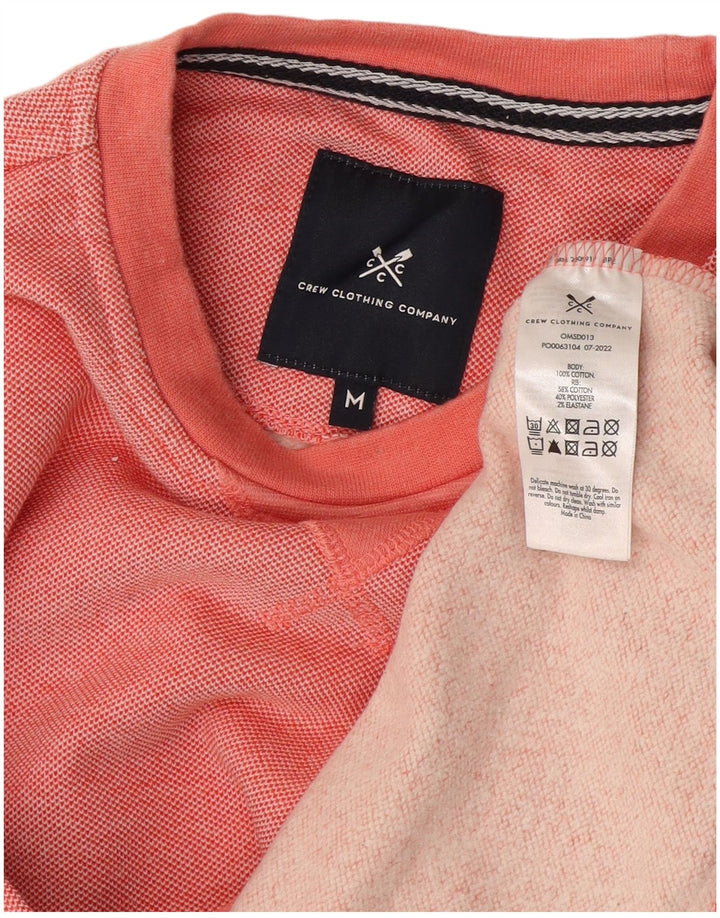 Crew Clothing Мужской свитер-джемпер из хлопка среднего размера розового цвета