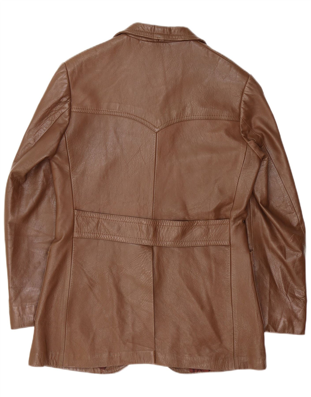 Винтажный мужской кожаный пиджак на 3 пуговицах, большой коричневый замшевый пиджак EU 50