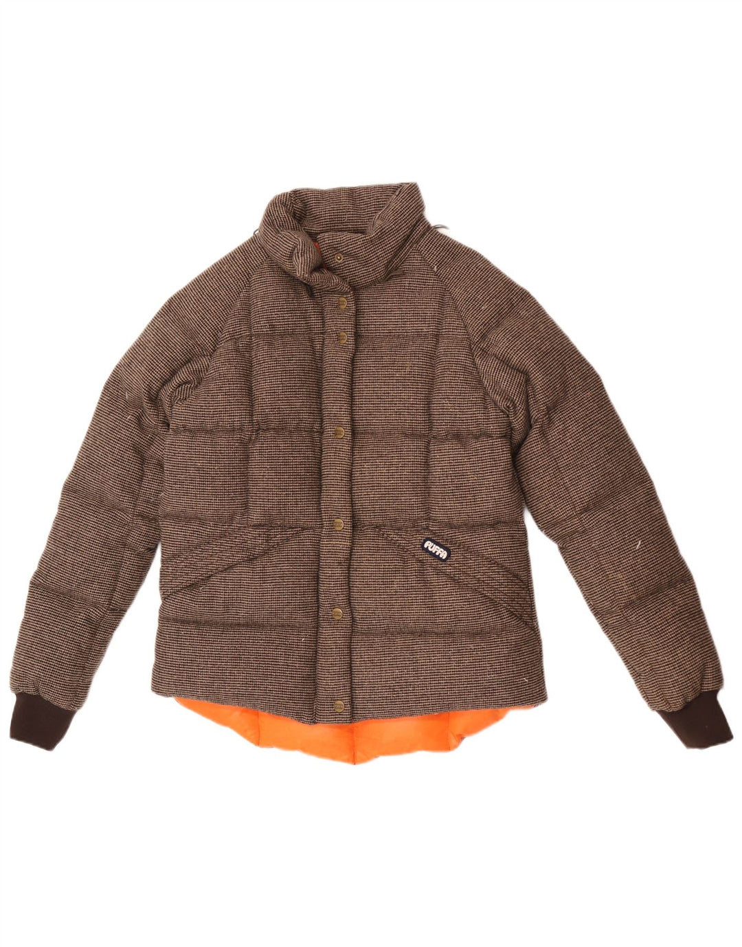 Женская стеганая куртка Puffa UK 12, средний коричневый цвет в клетку
