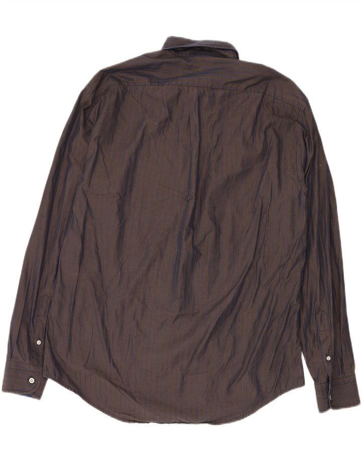 HARMONT & BLAINE Мужская рубашка 2XL коричневая в тонкую полоску, хлопок