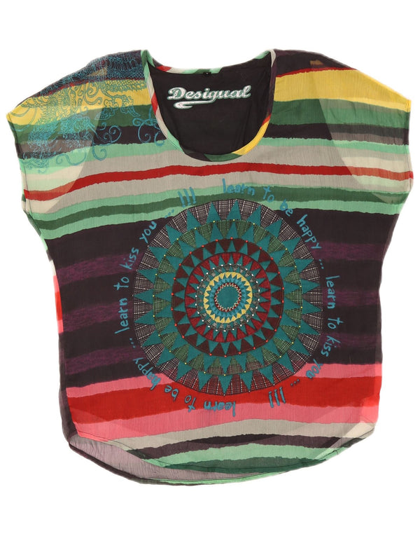 Женская блузка оверсайз Desigual UK 16, большая разноцветная полоска
