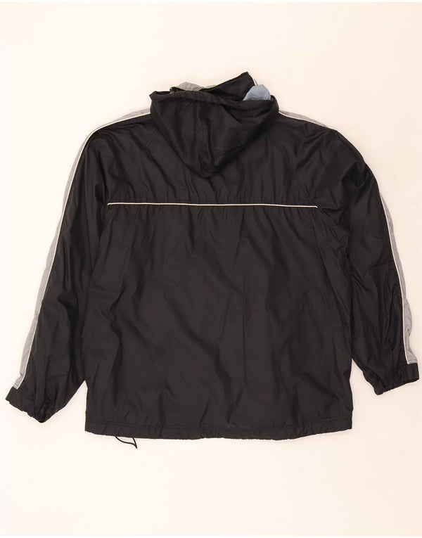 Мужская дождевик с капюшоном Nike UK 45/47 XL, черный нейлон с цветными блоками