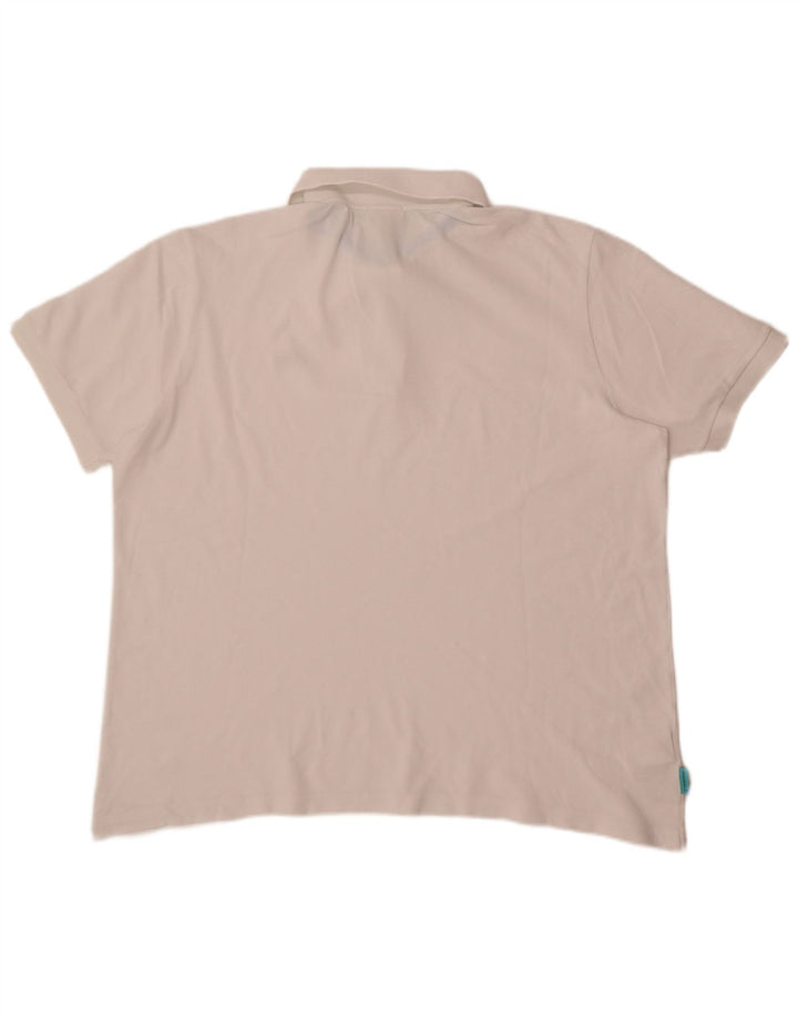 Lacoste Мужская рубашка-поло унисекс свободного кроя 2XL, белый хлопок