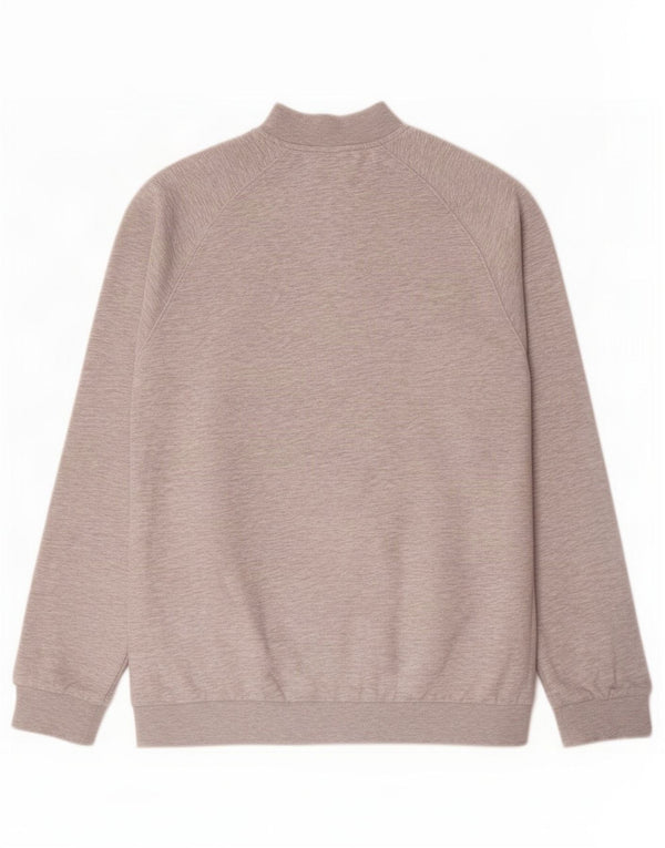Puma Mens Zip Neck Sweatshirt Jumper Medium Grey Flecked Cotton