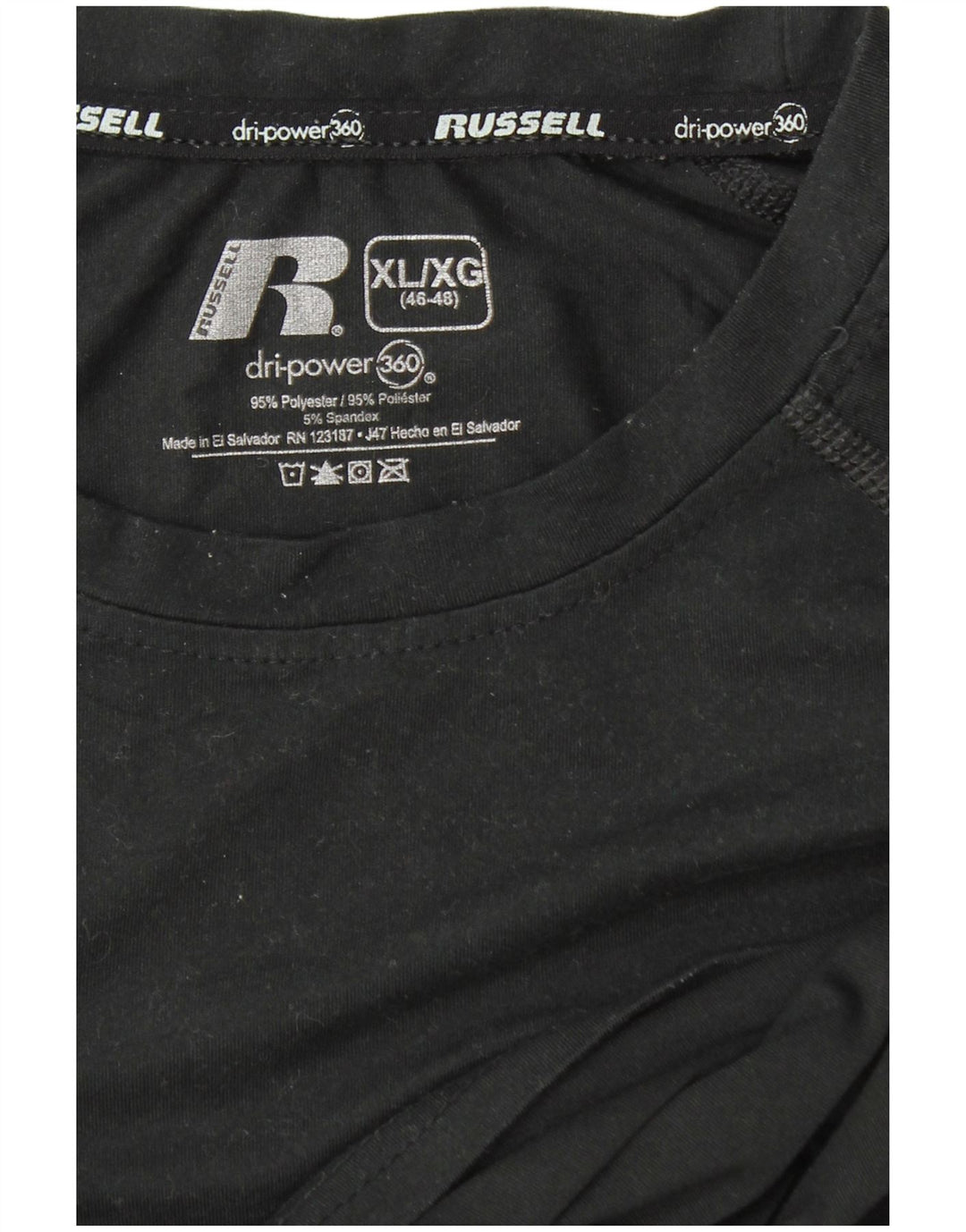 Мужская футболка RUSSELL ATHLETIC Dri-Power с длинным рукавом XL, черный полиэстер