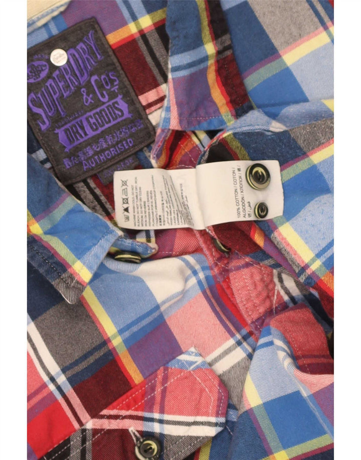 Мужская фланелевая рубашка Superdry 2XL в разноцветную клетку, хлопок
