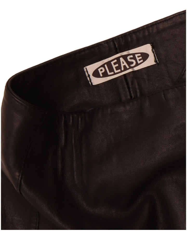 Пожалуйста, женская мини-кожаная юбка W28, средний черный