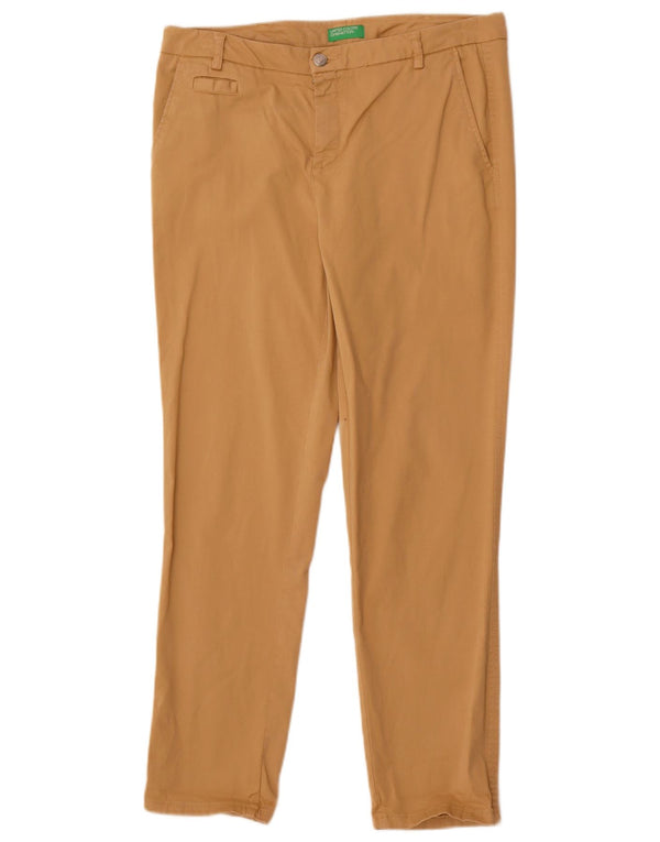 Женские узкие брюки-чиносы Benetton UK 14, большие W34 L28, бежевые, хлопок