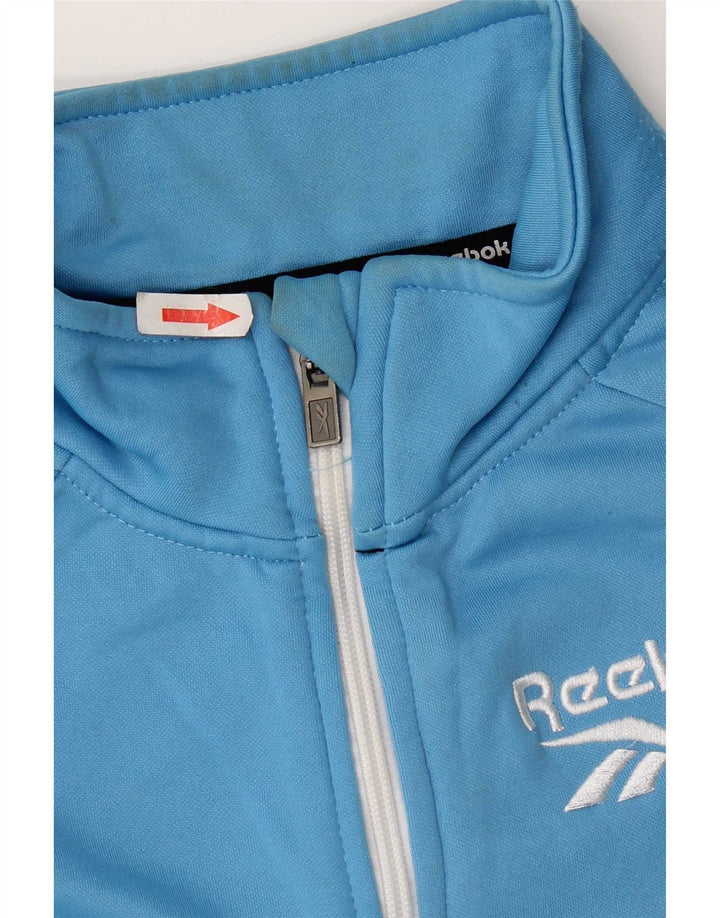 Спортивный костюм Reebok для мальчиков, верхняя куртка 15–16 лет, синяя, полиэстер с цветными блоками
