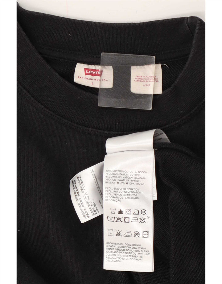 Мужской свитер Levi's, большой черный хлопковый джемпер