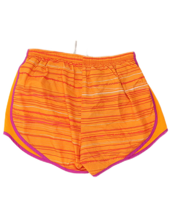 Женские спортивные шорты Nike Dri Fit UK 12, средние, оранжевые в полоску
